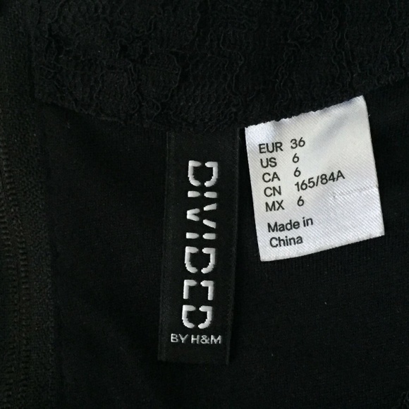 H&M Divided Size 6 Black Lace Dress Mini Sexy - Picture 7 of 8